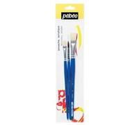 Set de 3 pinceaux ronds et plat à poil dur