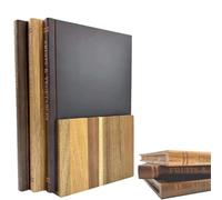 Set de 3 Planche a Decouper Bois en Forme de Livre, Facile à Nettoyer Planche à Hacher Cuisine, Planche à Découper avec Support, RéVersible Planche Cuisine pour Viande, Jambon, Pain