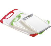 set de 3 planches à découper Star en plastique blanc avec bords colorés, chaque taille une
