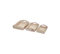 Set de 3 plateaux de service HWC-C50 nature shabby