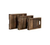 Set de 3 plateaux en bois brut