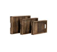 Set de 3 plateaux en bois brut