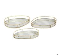 Atmosphera Créateur d'intérieur - Lot de 3 Plateaux de Présentation "Lily" 30cm Or G