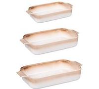 Table Passion - Set de 3 plats à four en grès beige 24, 31 et 35 cm (crème/ivoire)