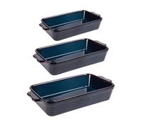 Set de 3 plats à four vague bleu 25, 30 et 36 cm - Table Passion