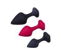 Set de 3 Plugs Anals Tricolore - L' As n°4 - Plug anal silicone initiation anale