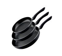 Set de 3 poêles à frire 20 cm 24 cm et 28 cm fond en nid d'abeille et doseur d'huile Smart Life Elo