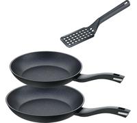 set de 3 poêles à frire 24+28 cm, aluminium, noir, y compris spatule - Balance® Induction Enduro