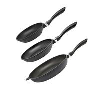 Set de 3 poêles à frire 24 cm 28 cm et 32 cm en fonte d'aluminium Elo Alucast