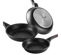 Set De 3 Poêles À Frire Induction 18-20-24 Cm Aluminium, Antiadhésif Sans Pfoa, , Noir, Fagor, Alutherm