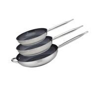 Elo 9805250 Set de 3 Poêles inox 18/10, poêle induction, poele à frire, poele inox, poêle tout feux, poêles 32 cm 28 cm et 32 cm, Acier inoxydable, 32 x 6 cm