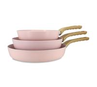 MENASTYL - Set de 3 poeles colorama en aluminium recyclé rose induction - 6014240