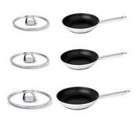 Set de 3 poêles et leurs couvercles Atlantico verre