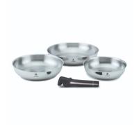 Set de 3 poêles inox amovible 20/24/28cm - "Réactif"