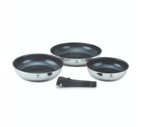 Set de 3 poêles inox Réactif 20/24/28cm antiadhésif
