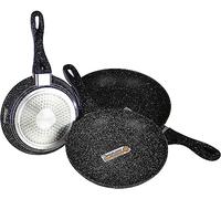 Set de 3 poêles revêtement pierre- 28cm-24cm-20 cm- tous feux dont induction