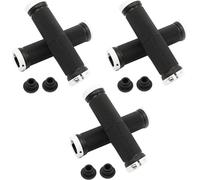 set de 3 poignées de guidon de vélo | Poignées ergonomiques à visser | Poignée de vélo pour guidon | Poignées Soft-Grip pour VTT, BMX, vélo de ville, vélo de course | Couleur noir - blanc