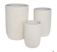 Set de 3 Pots de Fleurs Elene 36,5x36,5x54cm Blanc
