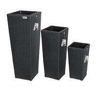 Set De 3 Pots De Fleurs Noir