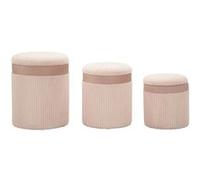 Set de 3 poufs coffre en MDF Curtain rose