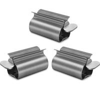 set de 3 presse-tubes en acier inoxydable | Presse-tubes pour dentifrice | Vide-tubes pour crèmes avec fonction de support | Extracteur manuel de tubes | Distributeur de dentifrice pour salle de bain