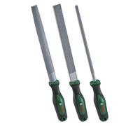 Set de 3 râpes à bois 200 mm BOSCH - Plate demi-ronde et ronde - Double taille moyenne - Acier au carbone - Softgrip