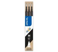 Pilot Recharge pour stylo roller encre gel effaçable FriXion Ball et FriXion Clicker pointe moyenne 0,7 mm noir - Pochette de 3