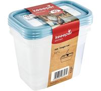 keeeper Lot de 3 Boîtes Congélation, Couvercle Réinscriptible, 3 x 1 l, 15,5 x 10,5 x 11,5 cm, Mia Magic Ice, Nordic Blue
