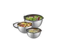 GEFU Ensemble de 3 saladiers avec couvercles Argent Gris G