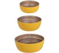 Set de 3 saladiers Bambou jaunes 30 cm 25 cm 20 cm Table passion
