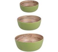 Set de 3 saladiers Bambou verts 30 cm 25 cm 20 cm - Table Passion - Vert - Bambou
