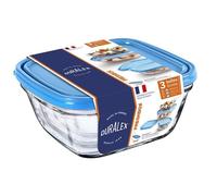 Set de 3 saladiers en verre avec couvercle