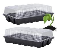 Set de 3 serres de Culture 27 x 19 cm - Mini-Serre d'intérieur avec boîte de Culture et bac de Culture pour Plantes à cultiver (3)