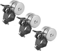 set de 3 sonnettes de vélo fort | Cloche de vélo VTT - couleur : argent | Sonnette à main universelle | E-Bike, Citybike klaxon de vélo au guidon | Corne de vélo de course avec son fort | Cloche de gu