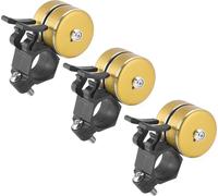 set de 3 sonnettes de vélo fortes | Sonnette de vélo VTT - couleur : or | Sonnette à main universelle | E-Bike, Citybike klaxon de vélo au guidon | Corne de vélo de course avec un beau son fort | Sonn
