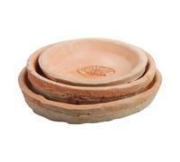 Set De 3 Sous-Pots Ronds Esschert Design AT02 En Terracotta Vieilli Marron