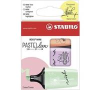 Set de 3 surligneurs Stabilo Boss Mini Pastel Love Modèle aléatoire G