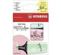 Set de 3 surligneurs Stabilo Boss Mini Pastel Love Modèle aléatoire G