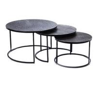 Set de 3 tables basses Etain - - Noir - Aluminium