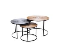 Set de 3 tables basses Fleur - Amadeus - Multicolore - Aluminium Multicolore G