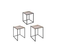 Set de 3 tables carrées plateaux amovibles or - Table Passion - Or - Métal Or G
