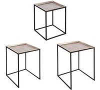 Set de 3 tables carrées plateaux amovibles or - Table Passion - Or - Métal Or G