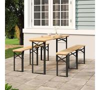 set de 3 tables de bière pliantes en bois massif de sapin