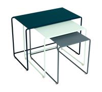 Set de 3 tables de jardin Oulala LxWxH 55x30x40cm/ 50.5x30x34cm/ 40x40x37cm