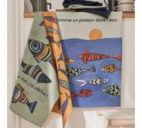 Set De 3 Torchons Motifs Poisson