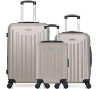 Set de 3 valises american travel - - valise weekend , valise cabine et valise cabine xxs brooklyn - beige beige G