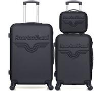 Set de 3 valises american travel - - valise weekend , valise cabine et vanity chelsea - noir noir G