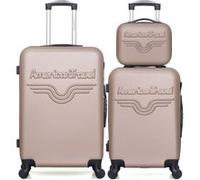 Set de 3 valises american travel - - valise weekend , valise cabine et vanity chelsea - rose dore rose dore G