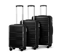 Set de 3 valises de voyage - BRITISH TRAVELLER - 54/64/74 cm - Coque rigide ABS+PC - Serrure TSA - Trolley avec roulettes