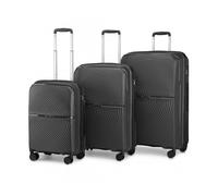Set de 3 valises de voyage - BRITISH TRAVELLER - 55/67/76 cm - Coque rigide polypropylène - 4 roulettes - Cadenas TSA